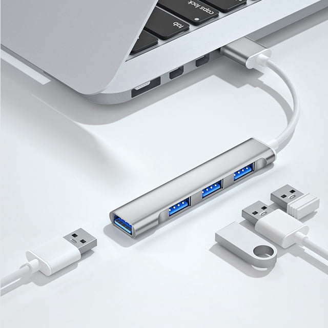 Chmadoxn Mini USB Hub Extensions, 4 Port USB , USB Adapter Station, Slim Portable Data Hub, USB Splitter Aluminum Expansion dock
