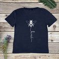 thumbnail image 5 of JIRNDf Hauts d'Été pour Femmes T-Shirts Tendance Imprimé Floral Col Rond Manches Courtes Décontracté Confortable Élégant Mignon Graphique T-Shirts pour Femmes Marine L, 5 of 5