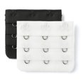 thumbnail image 1 of INSPIRE CHIC Rallonges de Soutien-Gorge pour Femmes à 3 Crochets 3 Rangées Bretelle de Soutien-Gorge Extensible Boucle Crochets Bande de Soutien-Gorge Noir-Blanc 2, 1 of 5