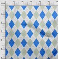 thumbnail image 3 of oneOone Silk Tabby Blue Fabric Check Argyle Craft Projects Decor Fabric Printed By The Yard 42 Inch Wide, 3 of 4