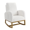 thumbnail image 1 of Nursery Rocking Chair, Rocking Chair Nursery for Mom, Comfy Upholstered Nursery Rocker with High Back & Pocket, Modern Wingback Accent Chair for Reading Living Room Bedroom, 1 of 7
