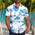 thumbnail image 2 of Pisexur T-shirts pour Hommes, Mode Décontractée Imprimée avec Poche, Boutons, Manches Courtes, Col Rabattu, Chemise de Golf Bleue, 2TG, 2 of 7