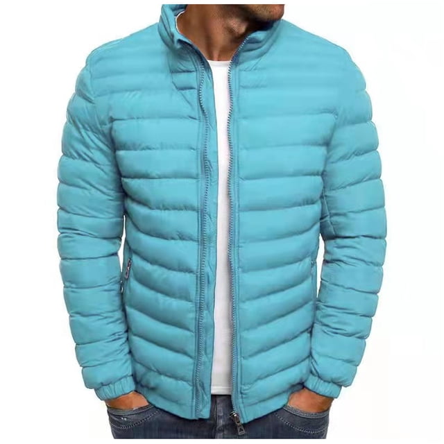 Mens Solid Color Jacket Cotton Padded Jacket Fashion Cotton Padded Jacket Mens Warm Cotton Padded Jacket