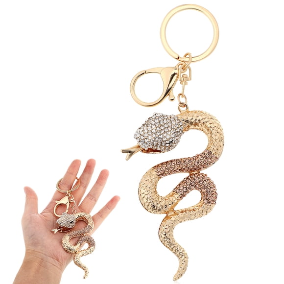 SHISUYAN Snake Porte-clés Pendentif Snake Porte-Clés Snake Breloque Chinoise Snake Année Porte-Clés Strass Breloque de Sac Année de la Décoration Snake