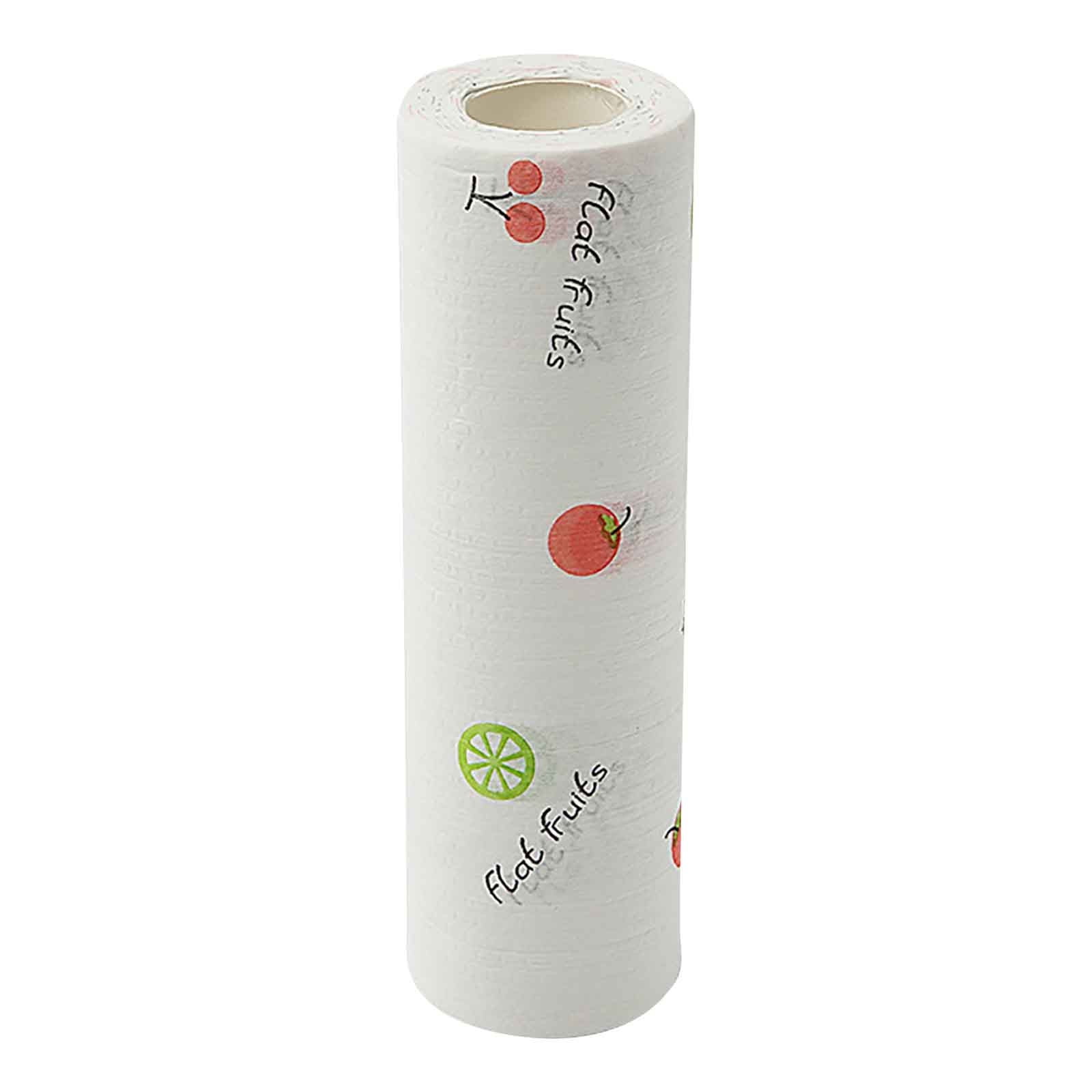 Cleaning Wipes, Fruits Print Paper, Dry Wet Dual-purpose Household Cleaning Kitchen Paper Towel, Absorbent Non Greasy Non-woven Fabric Cloth