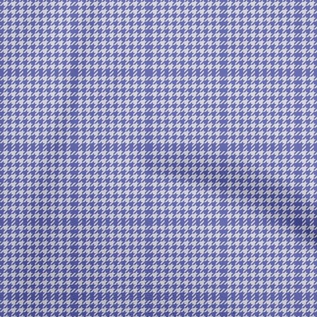 oneOone Cotton Jersey Medium Blue Fabric Houndstooth Sewing Material Print Fabric By The Yard 58 Inch Wide