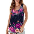 thumbnail image 1 of UPPADA Camisoles d'Été pour Femmes à Imprimé Floral, Col Ras du Cou, Sans Manches, Chemises Décontractées à Ourlet Fluide, Jolis T-Shirts, Chemises Coupe Ample, Hauts Confortables Multicolores, S, 1 of 7