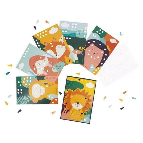 Janod - Mosaïques en bois - Puzzle - Jeu de compétences d'apprentissage précoce - Motricité fine - Pour les tout-petits - À partir de 18 mois