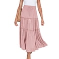 thumbnail image 2 of Summer Rollbacks ! Georges Large Size New for Season Fashion Women Solid Casual Ruched Ruffles Elastic Waist Skirts, 2 of 7