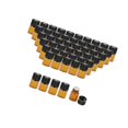 thumbnail image 1 of 50x Amber Mini Glass Bottle for Aromatherapy middle Essential Oil Blends Refillable hole plug 2ml, 1 of 8