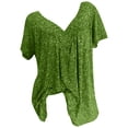 thumbnail image 4 of zanvin Blouse à Manches Courtes pour Femmes, Hauts à Enfiler à Col en V Imprimé à Manches Courtes pour Femmes Grande Taille, Blouses à Manches Courtes, Vert Armée, G, 4 of 6