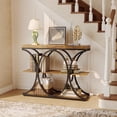thumbnail image 4 of EDTara 39" Farmhouse Entryway Table with Storage, 4-Tier Wooden Console Table with Metal Geometric Frame for Hallway & Small Apartments, 4 of 8