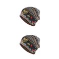 thumbnail image 3 of kurtrusly Tuque Bonnet Hijab Pré-Noué Foulard Turban Coloré Bandeau Réglable Protection des Oreilles Bandeau Accessoires Bonnet Noir floral 2 Ensembles, 3 of 6