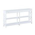 thumbnail image 2 of Oxford Two-Drawer 60-inch Console Table with Shelves in White Wood Finish, 2 of 7