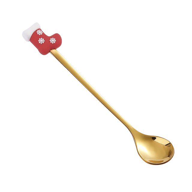 Birdeem Stainless Steel Christmas Spoon Gift Dessert Spoon Christmas Pendant Spoon Tableware