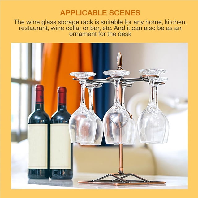 Countertop Wine Glass Holder Creative Simple Kitchen Bar Storage Rack Wrought Iron Desktop Goblet Shelf Metal Glasses Display Stand Multi-function Ornament