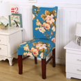 thumbnail image 3 of Flower Printed Spandex Stretch Dining Chair Protector Cover Removable Washable Dining Room Shabby Chair Slipcover Decoration, 3 of 4