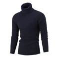 thumbnail image 2 of Penkiiy Sweaters for Men Men's Winter Casual Long Sleeve Solid Color Pullover Sweaters Tops Navy Sweaters, 2 of 3