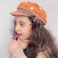 thumbnail image 4 of Grande Clairance! Enfants Dot Pattern Classique Enfants Bérets Mode Rétro Style Bébé Cap Bambin Fille Automne Bowknot Bérets Chapeau Rose, 4 of 6