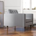 thumbnail image 3 of Harriet Fauteuil d'Appoint en Velours Style Mobilier Moderne Mi-Siècle Gris, 3 of 5