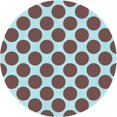 thumbnail image 1 of Ahgly Tapis Rond Lavable en Machine Intérieur Transitionnel Bleu Lagon, 3 Pieds Rond, 1 of 7