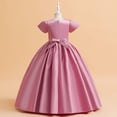thumbnail image 4 of RXIRUCGD 2025 Vêtements d'Été pour Enfants Robe pour Enfants Couleur Unie Satin Robe Princesse Fête d'Anniversaire Mode Spectacle Robe Piano, 4 of 8