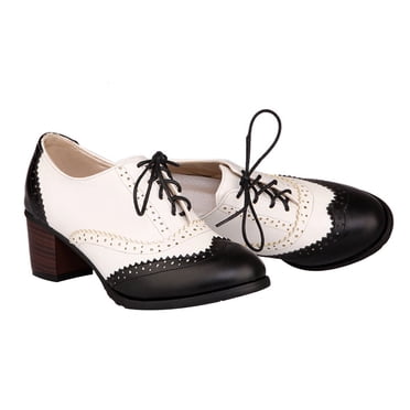 OULII 1 Pair of Women High Heels Shoes Black Lacing Style Artificial PU for Women Party Wearing