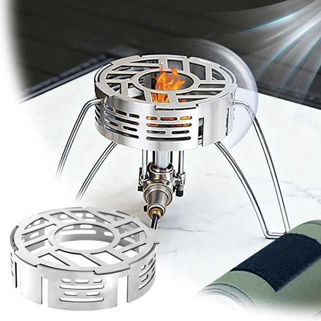 Stainless Steel Windproof Ring Shield for Outdoor Camping Stoves and Portable Picnic Cooking Utensils