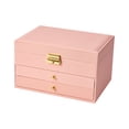 thumbnail image 1 of EGNMCR Jewelry Boxes & Organizers Jewelry Box With Lock And Mirror Jewelry Organizer Storage Case With 3-Layers Display For Earrings Bracelets Rings Watches Jewelry Boxs, 1 of 4