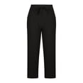 thumbnail image 5 of Diufon Cotton Linen Womens Pants Solid Color Lounge Pants High Waist Drawstring Pants with Pockets, 5 of 5