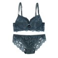 thumbnail image 1 of Wuffmeow Lace Embroidery Padded Push Up Bra Women Comfortable Bra, 1 of 4