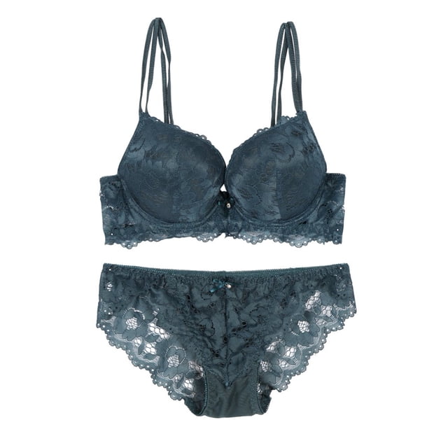 Wuffmeow Lace Embroidery Padded Push Up Bra Women Comfortable Bra