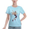 thumbnail image 1 of T-Shirt Basique à Manches Courtes pour Femme une Pièce Robin, 1 of 6