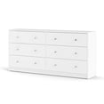 thumbnail image 4 of Levan Home 6-Drawer Contemporary Engineered Wood Double Dresser in White, 4 of 13