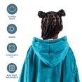 thumbnail image 3 of Bare Home Plush Sherpa Wearable Blanket - Fluffy & Soft - Lightweight - Youth, Caribbean Sea, 3 of 7