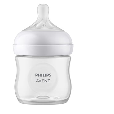 Philips Avent Natural Baby Bottle with Natural Response Nipple, Clear, 4oz Bottle, SCY900/01