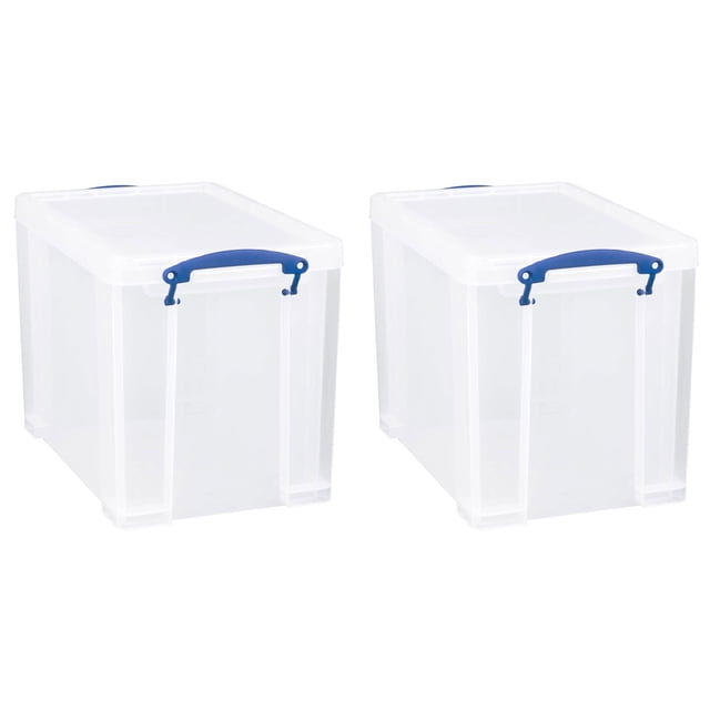 Really Useful Box Contenant de Rangement 19 L avec Couvercle et Poignées à Loquet à Pince (Lot de 2)