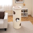 thumbnail image 2 of Gymax 49'' Barrel-Shaped Kitten Condo w/ Removable Padded Top Perch Bamboo Mat, 2 of 9