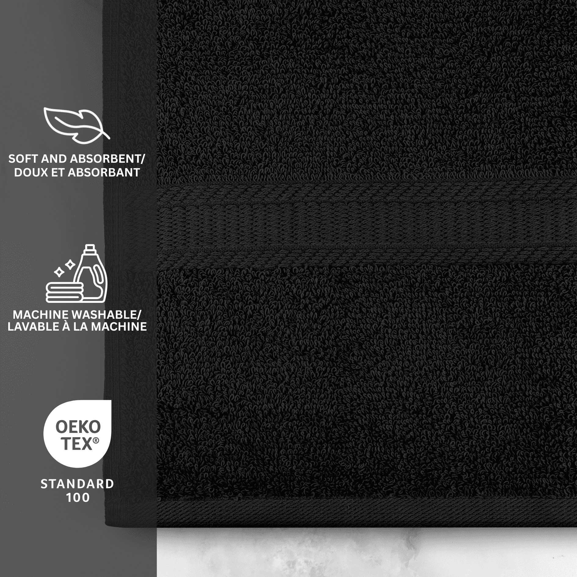 Serviette de bain unie Mainstays Basics