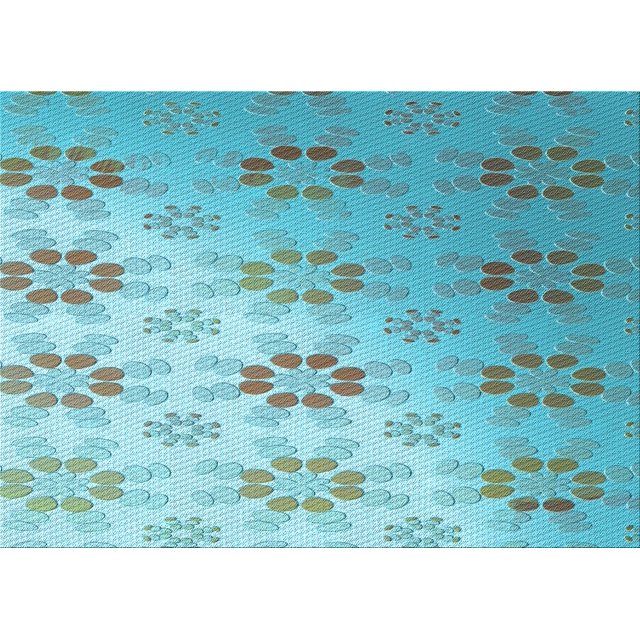 Ahgly Tapis Rectangulaire Lavable en Machine Intérieur Transitionnel Vert Écume de Mer, 2 Pieds x 3 Pieds