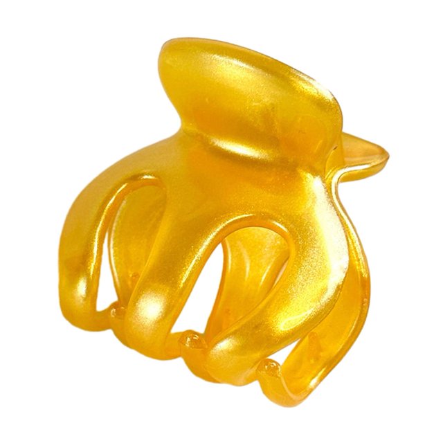 CSChome Ponytail Clip Pumpkin Shape High Ponytail Clip Slip Spring Design Translucent Head Back Hair Clip Headdress Hair Accessories