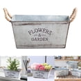 thumbnail image 1 of pitrice Retro Iron Plants Flower Bucket Planter Pail Metal Flower Vase Home Decor L, 1 of 8