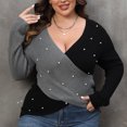 thumbnail image 4 of Cameland Oversized Sweaters for Women Plus Size Fashion Long Sleeve Loose Color Block Blouse Pullover Sweaters Jumper, 4 of 5