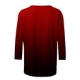 thumbnail image 3 of Hauts à Manches 3/4 pour Femmes Mode Féminine T-Shirt Imprimé Ample Blouse à Manches 3/4 Col Rond Hauts Décontractés T-Shirts en Coton T-Shirts pour Femmes Mode T-Shirts à Manches 3/4 pour Femmes, 3 of 5