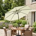 thumbnail image 2 of Outsunny 10' x 8' Round Market Umbrella, Beige, 2 of 10