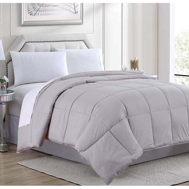 Couette Matelassée en Microfibre Alternative Duvet d'Oie - Grand/argent