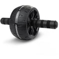 thumbnail image 1 of Abdominal Muscle Training Roller | Core Strength Ab Wheel | Plastic & Steel Construction | Full Body Exercise | Home Gym & Portable Use | Includes Kneeling Pad | 30x16x16cm | Black, 1 of 9