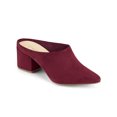 thumbnail image 1 of BLISSFUL STEP Women's Slides Block High Heels Slip on Pointed Toe Slide Mules Burgundy 8.5, 1 of 7