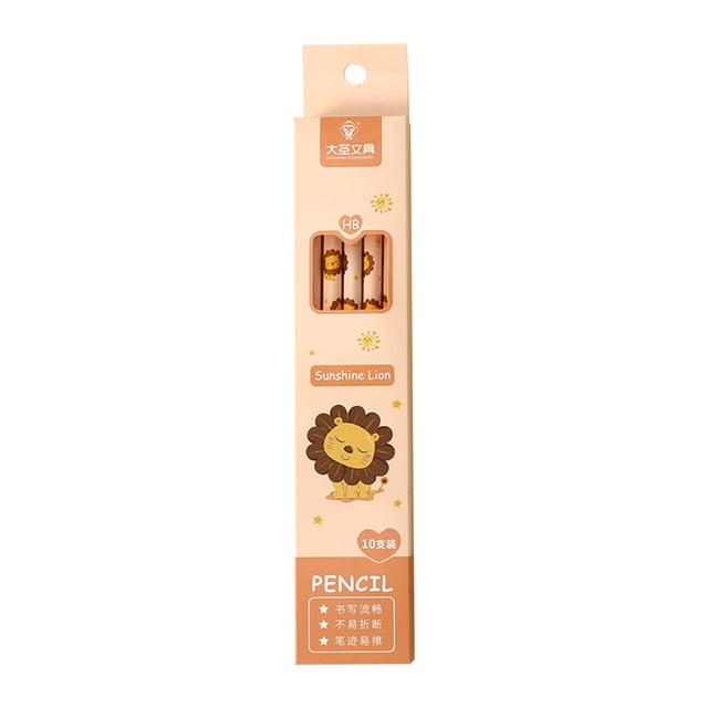 10 Pcs Cute Pencils for Elementary School Children with Erasers Fun Designs Writing Drawing Art Supplies Kids Learning Classroom Tool