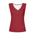thumbnail image 4 of Timegard Womens Tank Tops Summer Ribbed V Neck Button Sleeveless Slim Basic Tee Casual Going out Tops, 4 of 5